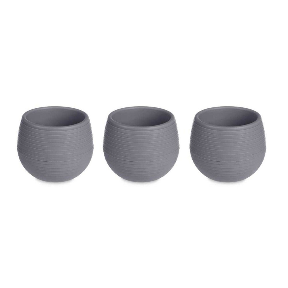 Set de pots Ibergarden ES0101102S3 Anthracite Plastique 6,2 x 6,2 x 6,6 cm (8 Unités)