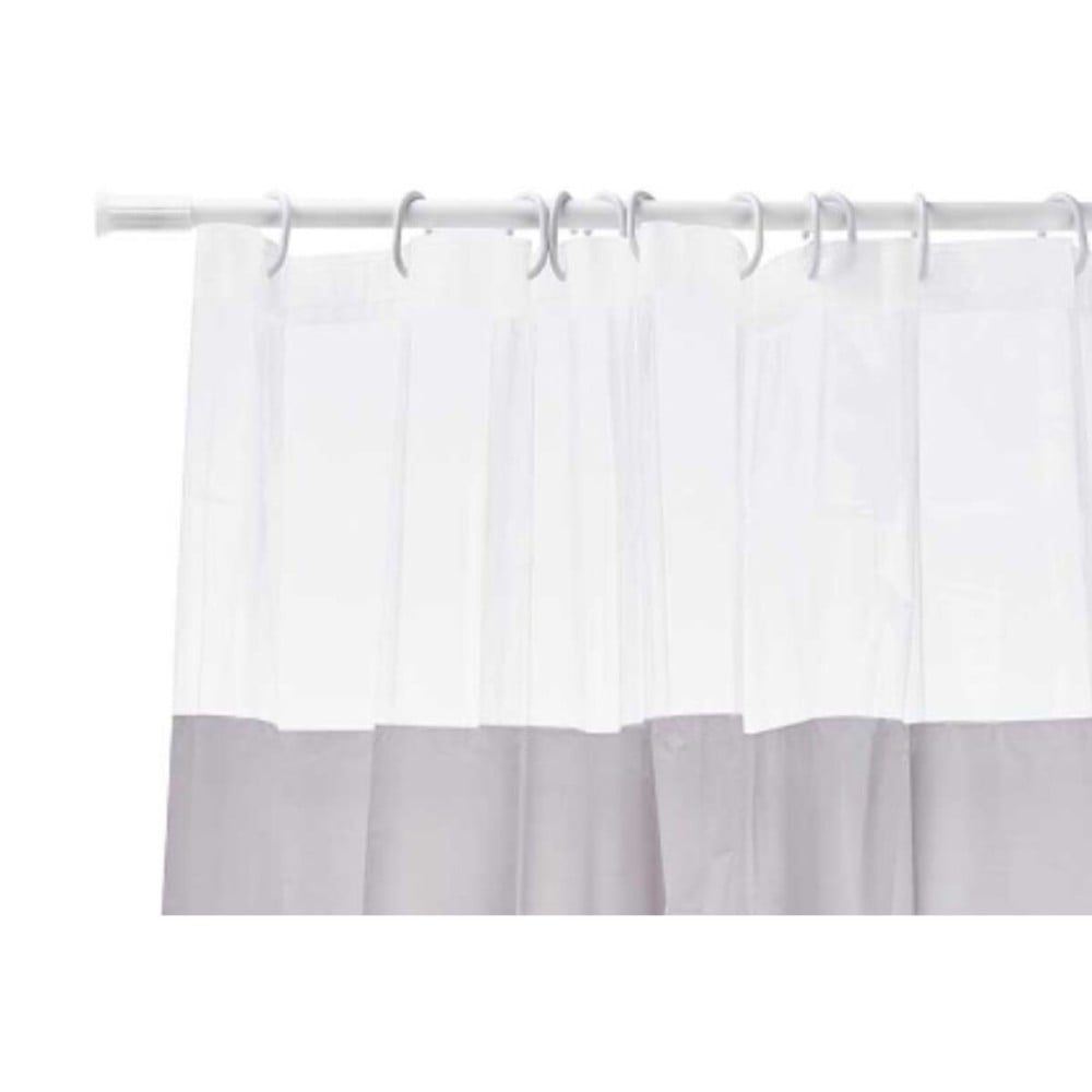 Shower Curtain Berilo 214 Grey Transparent Plastic PEVA 180 x 180 cm (12 Units)