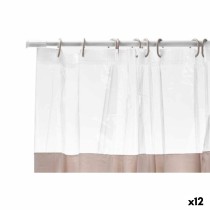 Shower Curtain Berilo 215 Beige Transparent Plastic PEVA 180 x 180 cm (12 Units)