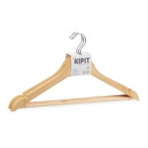 Set of Clothes Hangers Kipit 79417 Brown Wood Metal 44,5 x 1,2 x 23 cm (24 Units)