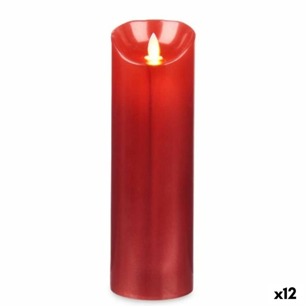 LED Candle Acorde L-Y8025-YBH-R Red 8 x 8 x 25 cm (12 Units)