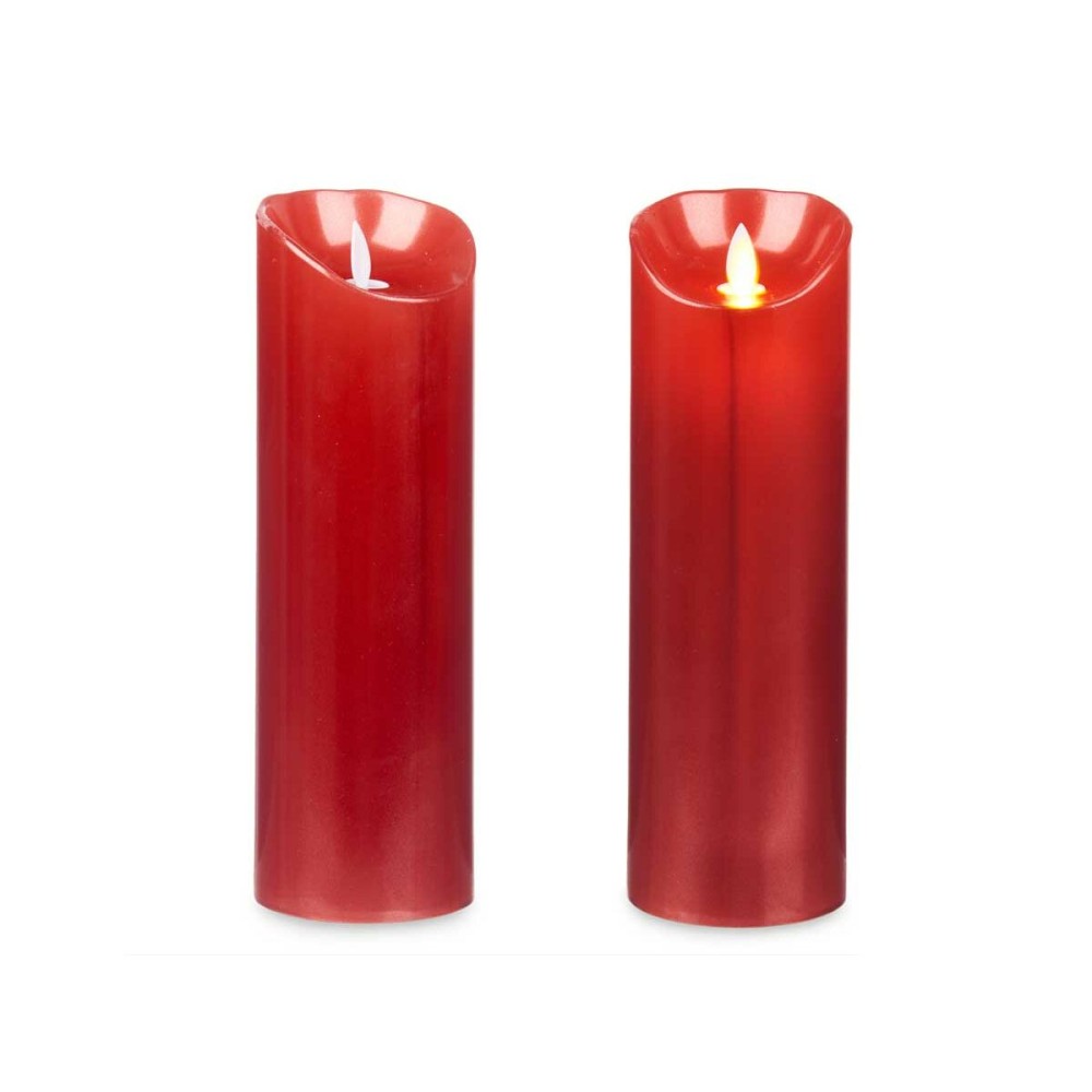 LED Candle Acorde L-Y8025-YBH-R Red 8 x 8 x 25 cm (12 Units)