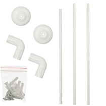 Shower rail Berilo B0769 White Aluminium 90 x 90 cm Shower Curtain (18 Units)