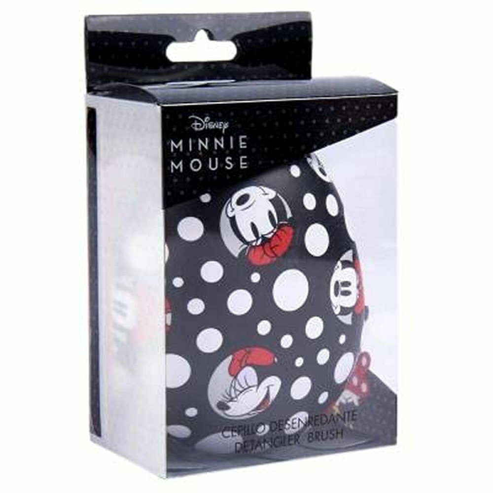 Knotenlösende Haarbürste Disney   Schwarz Minnie Mouse 7 x 9 x 4 cm