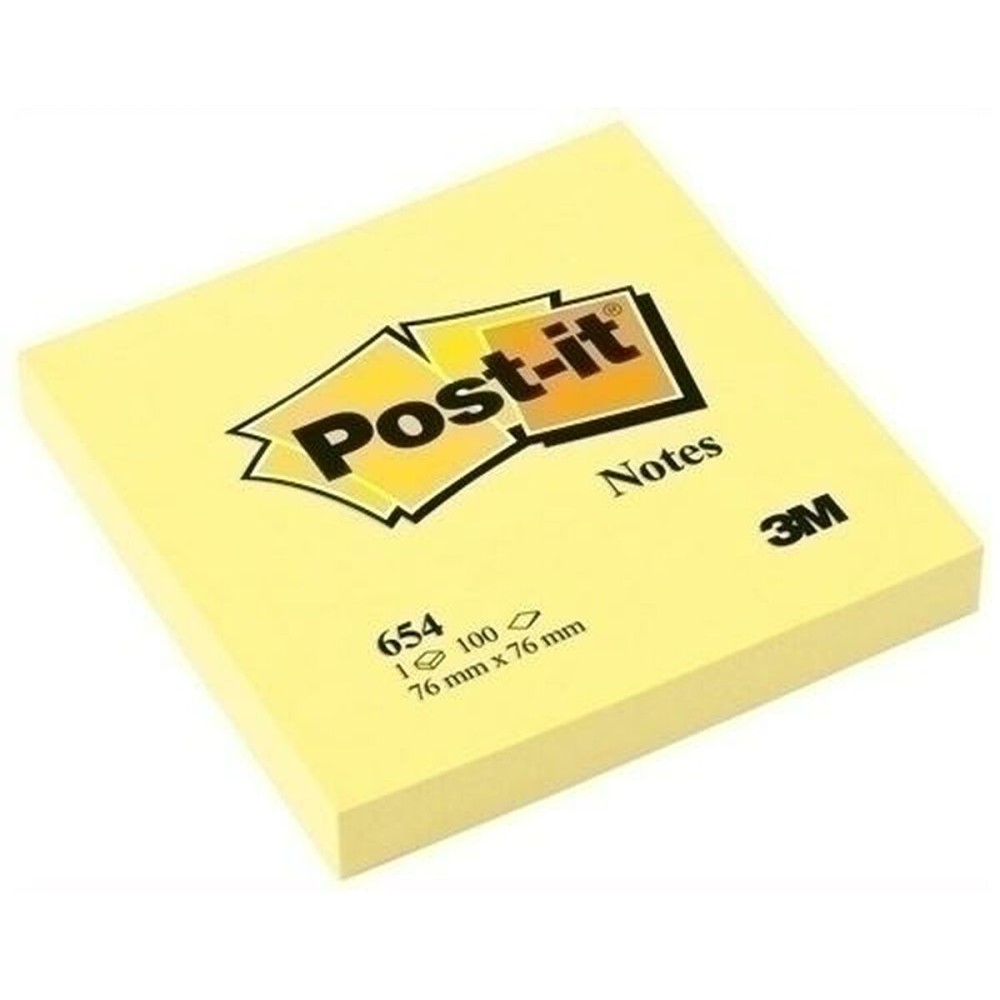 Schein Notizblock Post-it Gelb 100 Blatt 76 x 76 mm 12 Stücke (2 Stück)