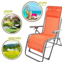 Sun-lounger Aktive textilene Orange 160 x 76 x 52 cm