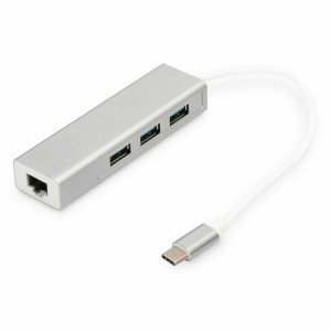 Hub USB Digitus DA-70255 Grau Weiß/Grau Silberfarben