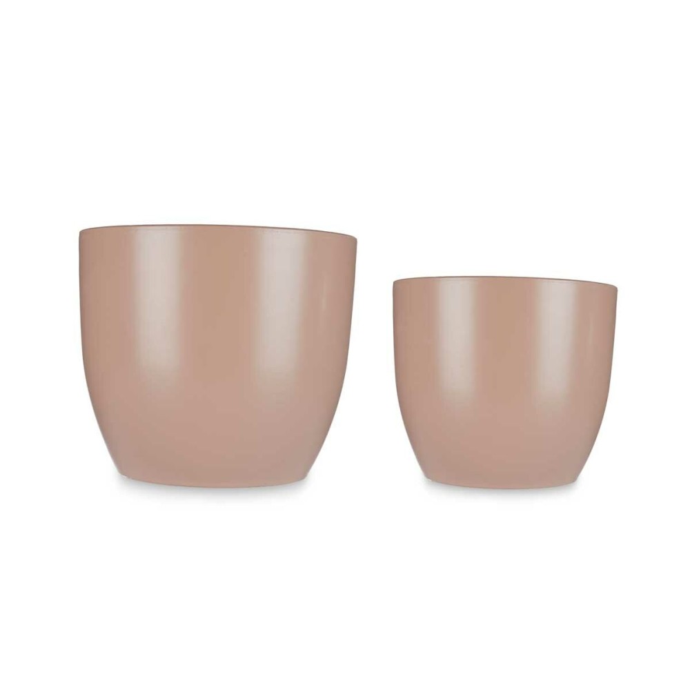 Set of pots Ibergarden CAZORLA-22-28-BE Beige Clay Ø 22 cm Ø 28 cm 22 x 22 x 18 cm 28 x 28 x 24 cm 2 Pieces