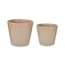 Blumentopfset Ibergarden LINCE-22-28-BE Beige Lehm Ø 22 cm Ø 28 cm 2 Stücke