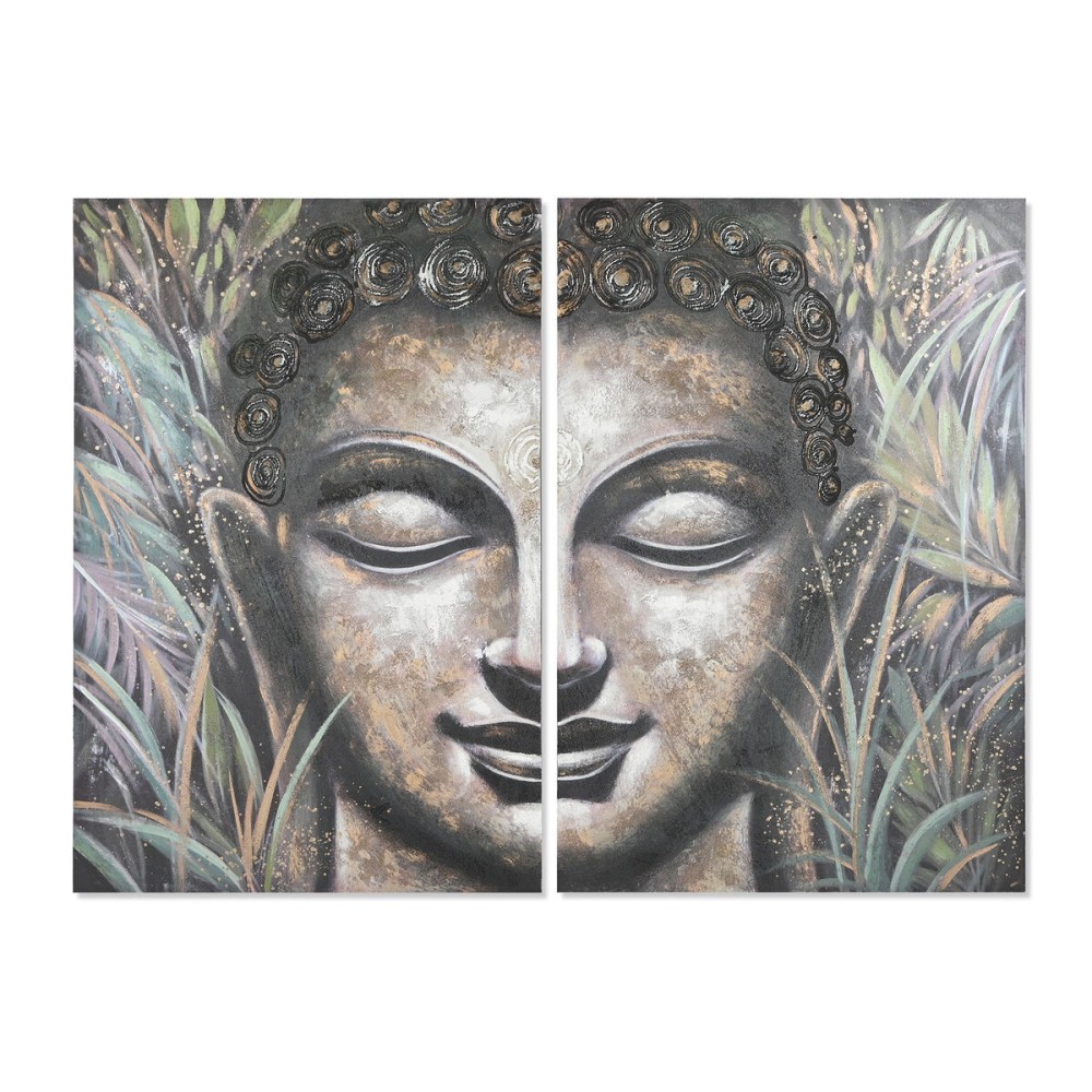 Satz mit 2 Bildern Home ESPRIT Buddha Orientalisch 160 x 3 x 120 cm