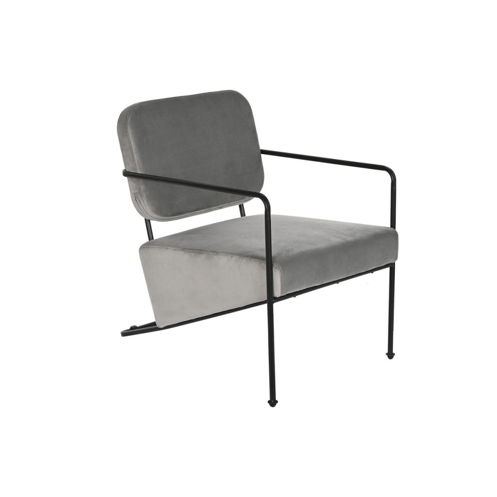 Armchair DKD Home Decor Grey Metal 62 x 76 x 76 cm 55 x 71 x 72 cm