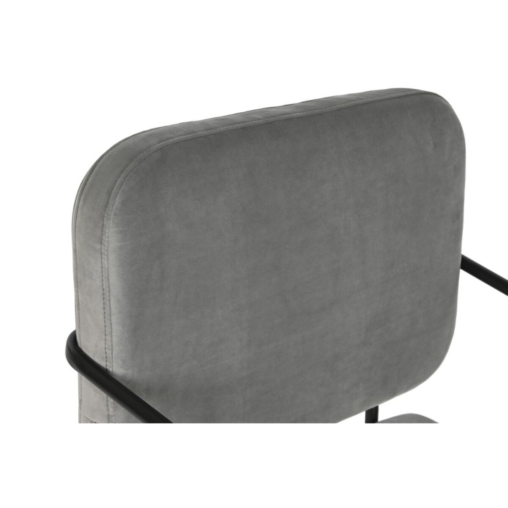 Siège DKD Home Decor Gris Métal 62 x 76 x 76 cm 55 x 71 x 72 cm