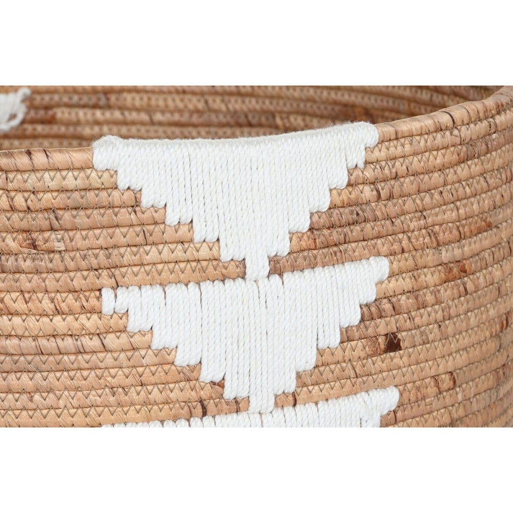 Set de basket DKD Home Decor Blanc Naturel Corde Herbier marin Boho 55 x 55 x 40 cm