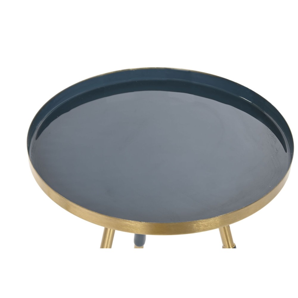 Set of 2 tables Home ESPRIT Blue Golden 41 x 41 x 51 cm