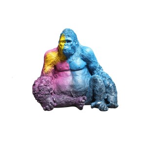 Deko-Figur DKD Home Decor Bunt Moderne Gorilla 92 x 64 x 85 cm