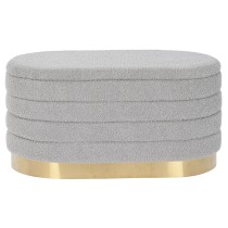 Banquette DKD Home Decor Doré Gris clair Métal 80 x 41 x 40 cm