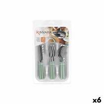 Ensemble de Couverts Kinvara KT166096-1C-M Vert Argenté Acier inoxydable Plastique (6 Unités)