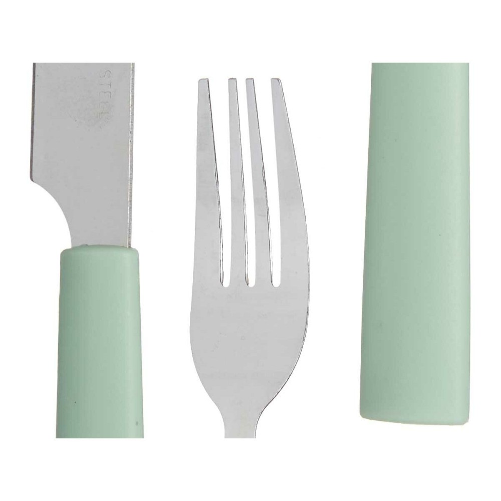 Besteck-Set Kinvara KT166096-1C-M grün Silberfarben Edelstahl Kunststoff (6 Stück)