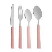 Cutlery Set Kinvara KT166096-1C-P Pink Silver Stainless steel Plastic (6 Units)