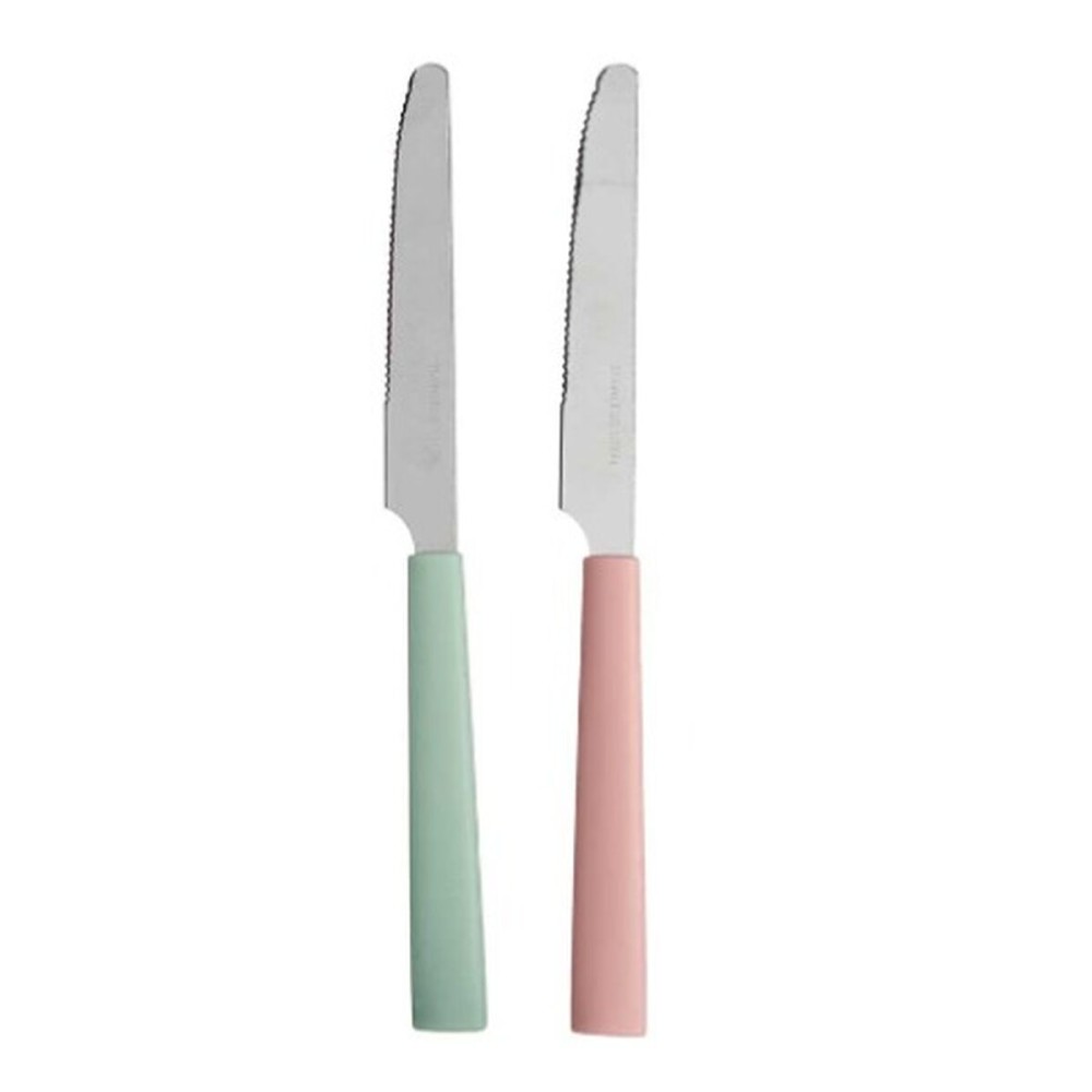 Knife Set Kinvara CN-KT166096-1K Green Pink Silver Stainless steel Plastic (12 Units)