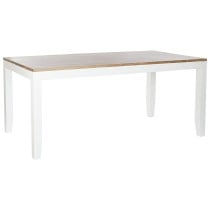 Table de Salle à Manger DKD Home Decor Blanc Marron Bois d'acacia Bois de manguier 200 x 100 x 80 cm