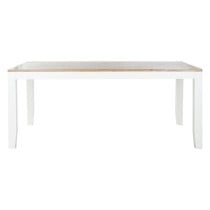 Table de Salle à Manger DKD Home Decor Blanc Marron Bois d'acacia Bois de manguier 200 x 100 x 80 cm