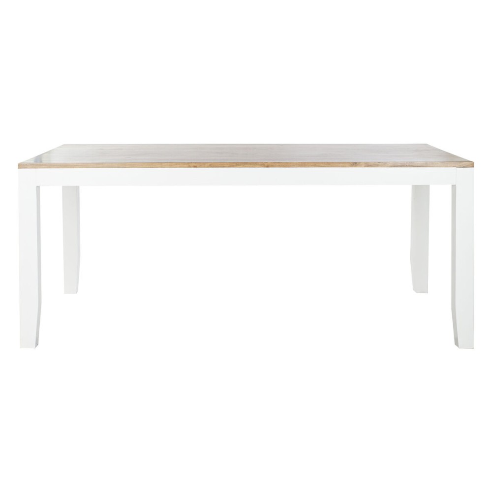 Dining Table DKD Home Decor White Brown Acacia Mango wood 200 x 100 x 80 cm