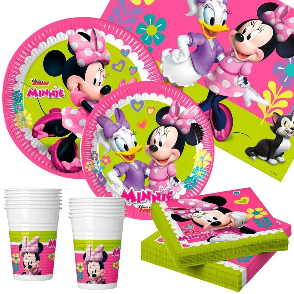 Party supply set Minnie Mouse Happy Deluxe 89 Pieces 16