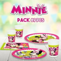 Set Partyartikel Minnie Mouse Happy Deluxe 89 Stücke 16