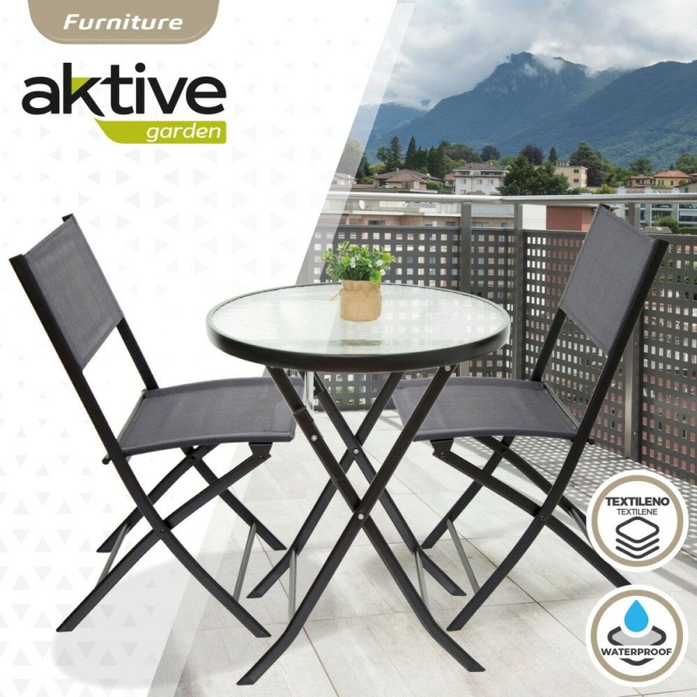 Garden furniture Aktive Table Chair x 2 3 Pieces 60 x 71 x 60 cm 46 x 42 x 82 cm