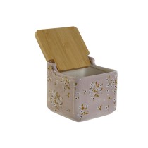 Salière avec couvercle DKD Home Decor Vert Rose Moutarde Lila Bambou 750 ml 14 x 12,5 x 12 cm (4 Unités)