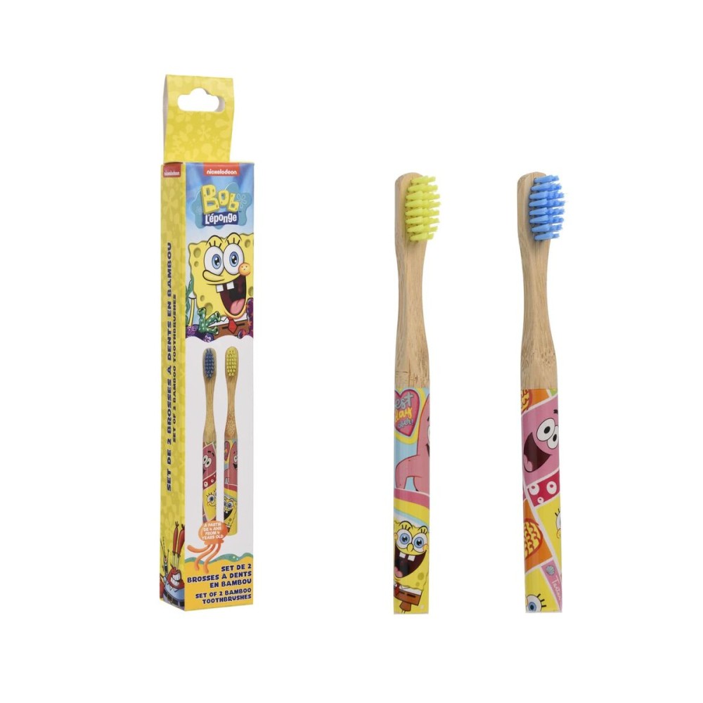 Brosse à Dents pour Enfants Take Care   Bob l'Eponge 2 Pièces