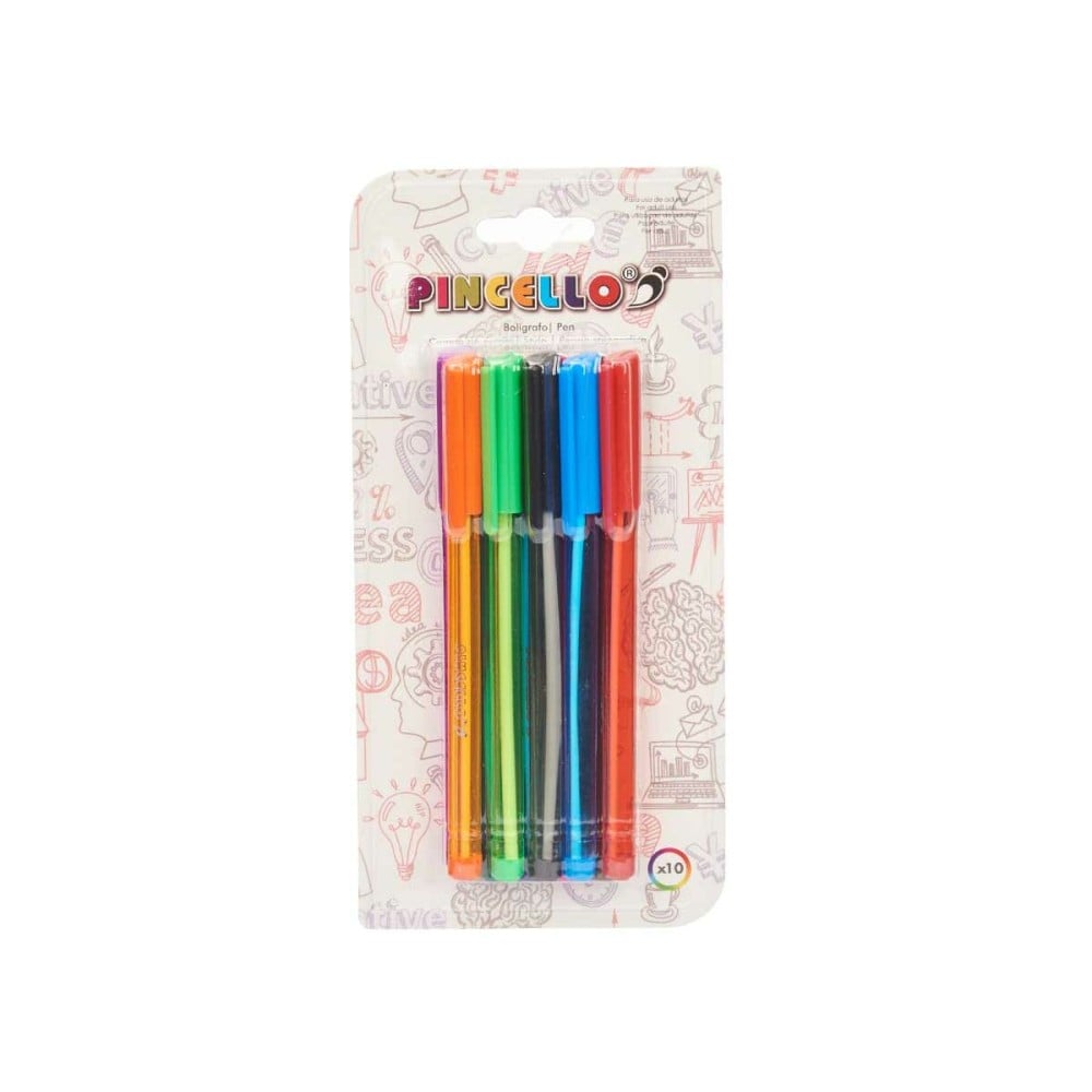 Ensemble de Stylos Pincello 494 Bleu Rouge Vert Multicouleur Orange (12 Unités)