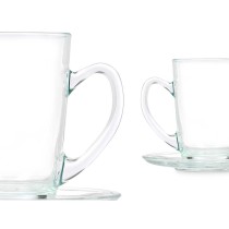 Tasse mit Untertasse Vivalto 41089 Durchsichtig Glas 200 ml (6 Stück)