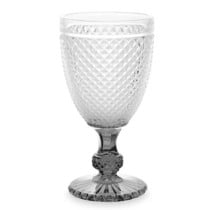 Wineglass Vivalto PR-00816B/BHA6 SMOKE Transparent Anthracite Glass 256 ml Diamond (6 Units)