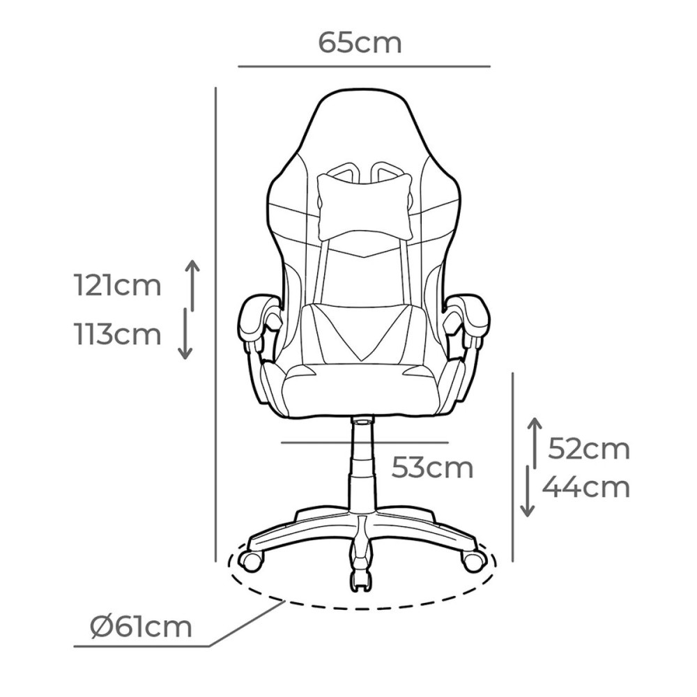 Gaming-Stuhl EDM 75194 Weiß Schwarz