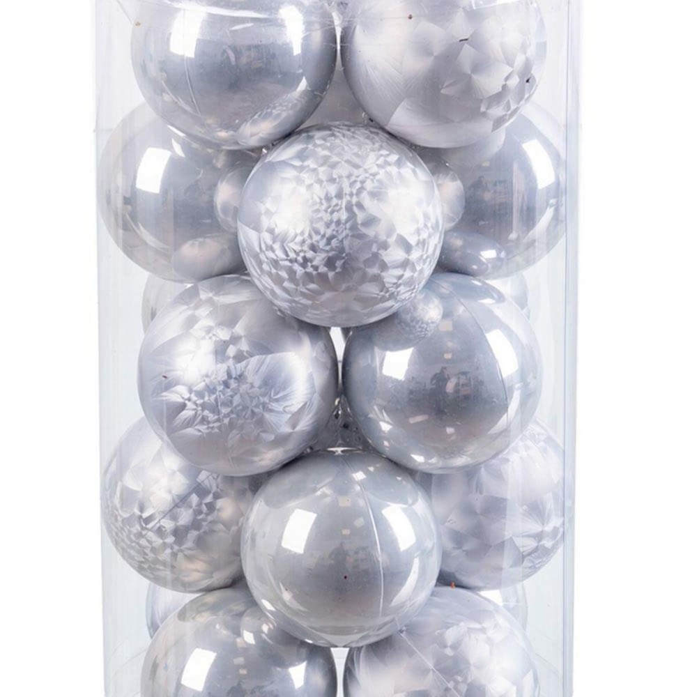 Boules de Noël Argenté Plastique 6 x 6 x 6 cm (20 Unités)