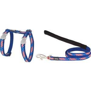 Hundegeschirr Red Dingo US Flag 21-35 cm Blau