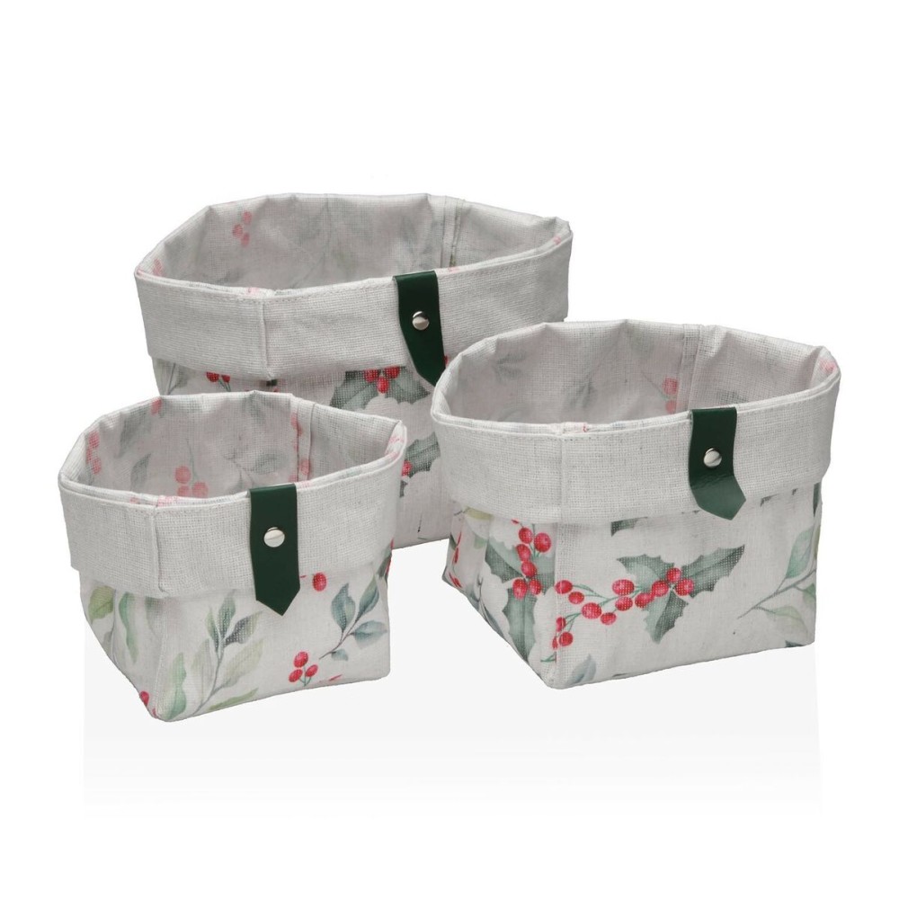 Set de basket Versa Acebo Textile 14 x 14 x 14 cm