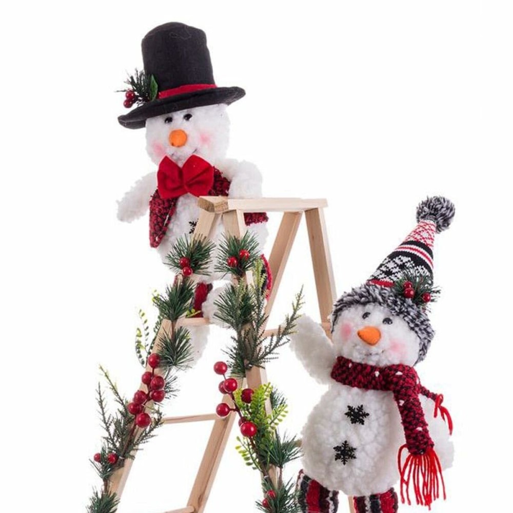 Décorations de Noël Multicouleur Bois Tissu Bonhomme de Neige 30 x 15 x 76 cm