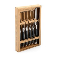 Meat Knife Set Lou Laguiole Rustic 6 Units 13 cm