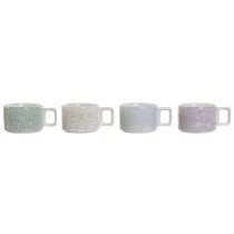 Ensemble de tasses à café DKD Home Decor Vert Bleu ciel Lila Métal Bambou Dolomite 260 ml