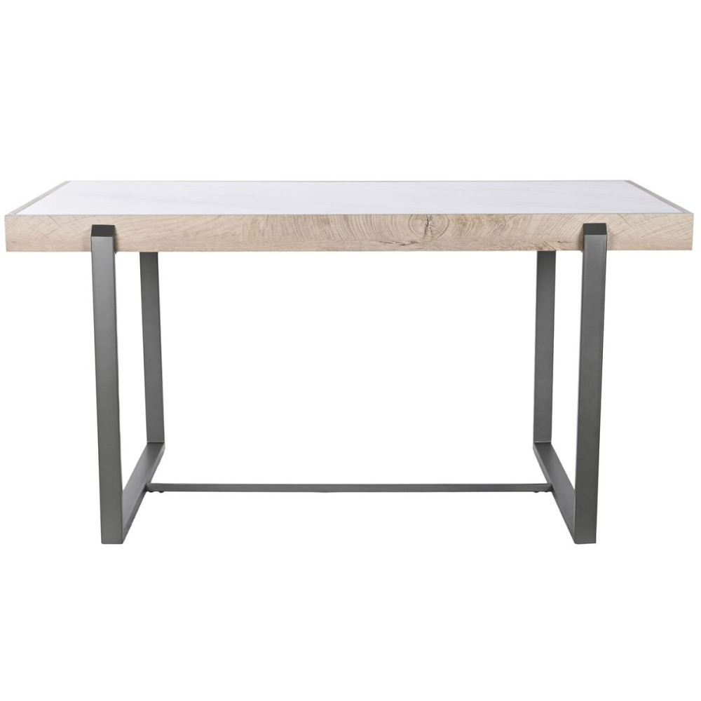 Dining Table Home ESPRIT White Grey Natural Metal 150 x 85 x 75 cm