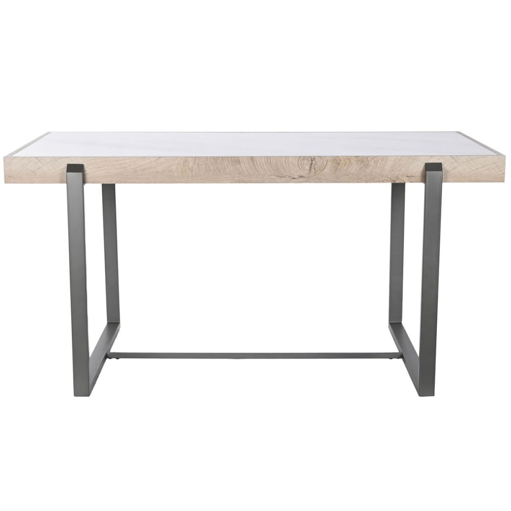 Table de Salle à Manger Home ESPRIT Blanc Gris Naturel Métal 150 x 85 x 75 cm