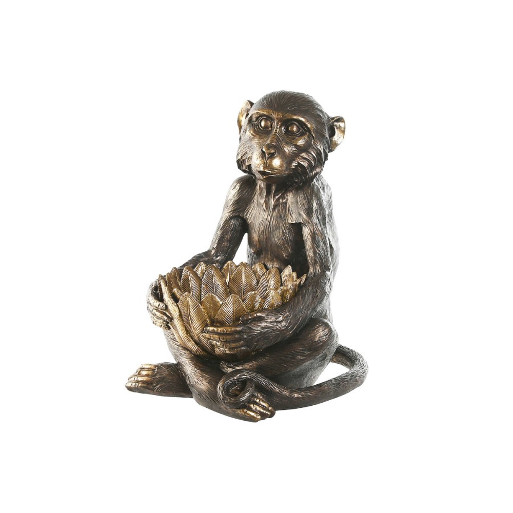 Deko-Figur Home ESPRIT Gold Dunkelbraun Affe 40 x 37 x 50 cm