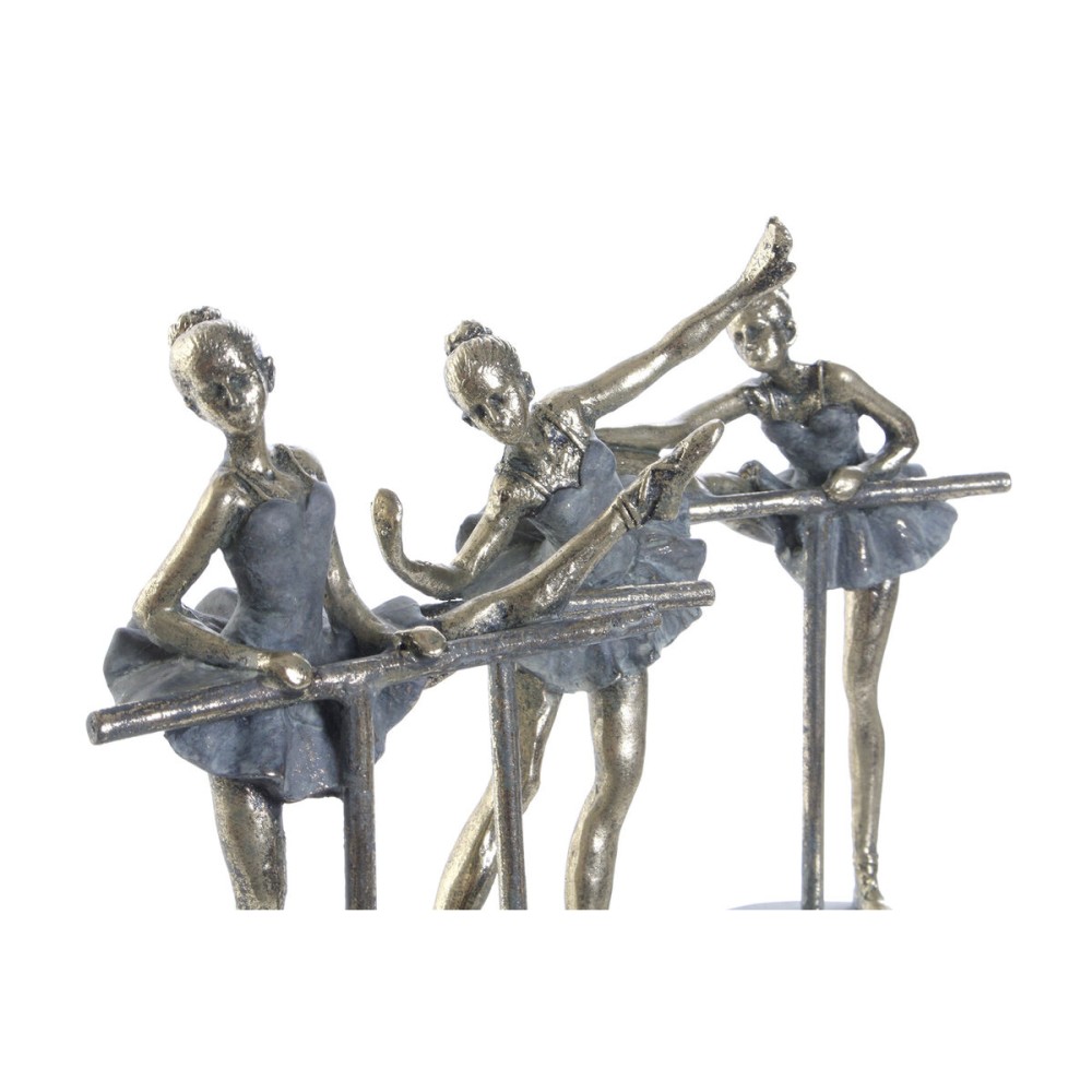 Figurine Décorative Home ESPRIT Gris Doré Danseuse Classique 14 x 8 x 20 cm (3 Unités)