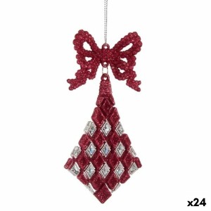 Décorations de Noël Lien Losanges Fuchsia Plastique Paillettes 7,5 x 1 x 15,5 cm (24 Unités)