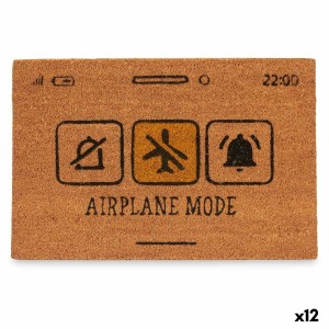 Doormat Airplane Mode Yellow Natural 60 x 1 x 40 cm (12 Units)