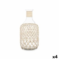 Flasche 21639W Weiß Durchsichtig 18 x 38 cm Deko (4 Stück)