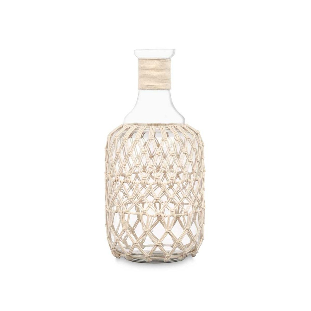 Bottle 21639W White Transparent 18 x 38 cm Decorative (4 Units)